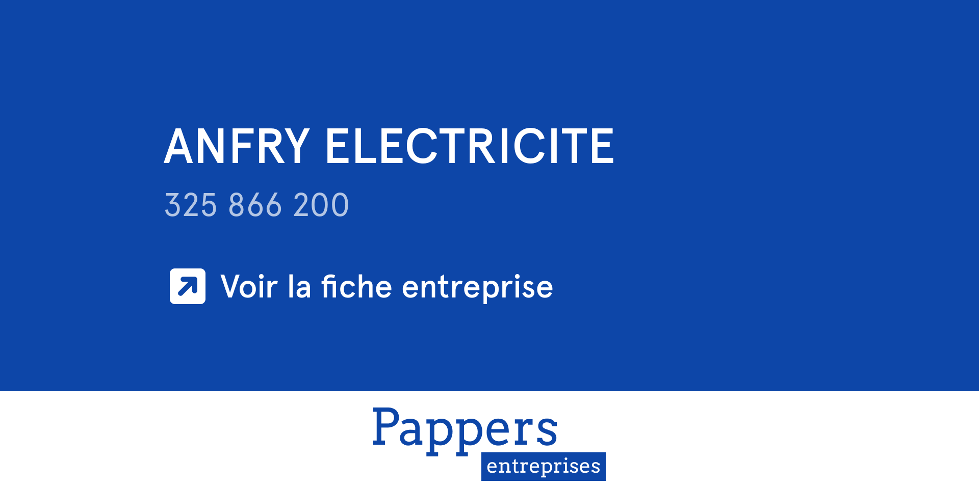 Société ANFRY ELECTRICITE : Chiffre d'affaires, statuts, extrait d ...