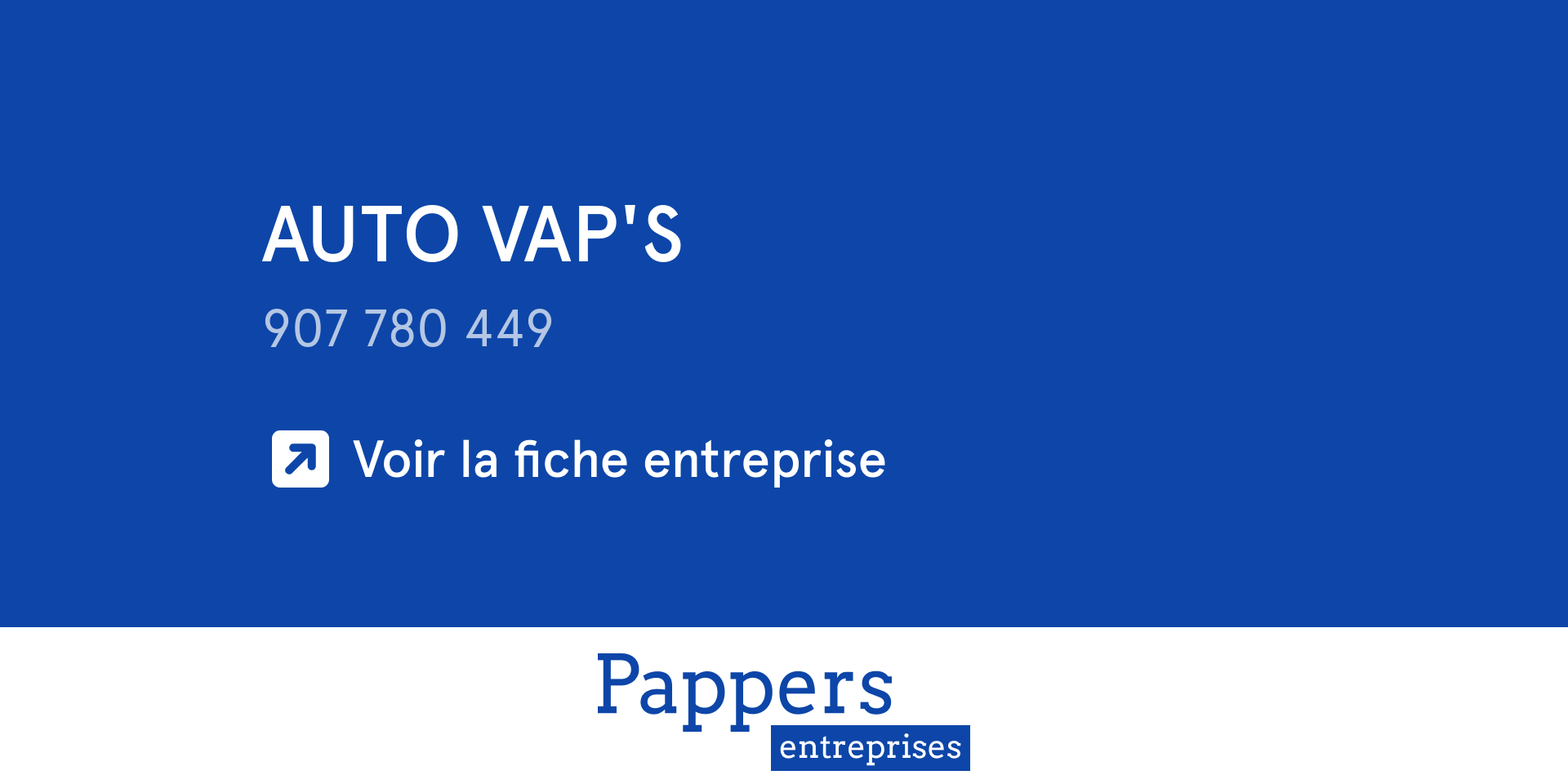 Société AUTO VAP'S : Chiffre d'affaires, statuts, extrait d'immatriculation